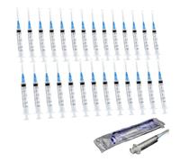 30Pcs Plastic Syringes for Liquid - 3ml Syringe , Feeding Syringe for Pets, Oil, Glue, Scientific Labs, Individually Packaged, Precise Measurement Tool with Cap for Experiments