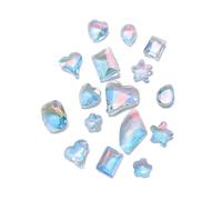 30Pcs Pointed Bottom 3D Crystal Glass Rhinestones Stone 3D Crystal Manicure Decoration Accessories