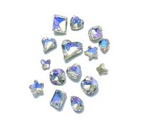 30Pcs Pointed Bottom 3D Crystal Glass Rhinestones Stone 3D Crystal Manicure Decoration Accessories