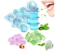 30Pcs Portable Jelly Mouthwash Set, Peach+Mint+Tea Oral Cleaning Care Mouth Wash Freshen Breath, 30Pcs/Set One Month's Supply, Fresh Breath, Remove Bad Breath, Travel Size