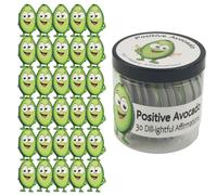 30pcs positive avocado Affirmation Cards, Mini Inspirational Card Jar Emotional Support Avocado Motivational Quotes Unique Positive Messages Cheer Up Friends Gifts for Desk Decor