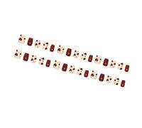30Pcs Press On Nails Square Glues On Nails French Fake Designs False Artificial Gifts For Women Girls Stick Fake Nail