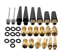 30pcs Presta Valve Adapter Tools with Pump Ball Needle for Bicycles | Plastic and Metal Build, Leave-on Convenience, Home Garage Use, for Cyclists and Motorcycle Riders