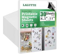 30Pcs Printable Magnetic Sheets 8.5x11 Inches for Inkjet Printers, Magnetic Printer Paper, 12mil Thickness DIY Flexible Magnet Photos
