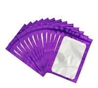 30Pcs Purple Mylar Ziplock Bags Foil Sealed Bags Holographic Plastic Packaging Bags,16x24cm Smell Proof Bag Sweet Pouches Bags,large Resealable Bags Sample Bags Storage Grip Seal Bags for Food,Jewelry
