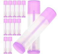 30pcs Purple Refillable Lip Balm Tubes, 5G PP Empty Containers | Compact Purple PP Build, Handbag Friendly for Travel, Stylish DIY Set, Not Easy to Crack or Break