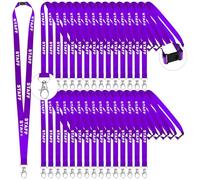 30Pcs Purple Staff LANYARDS Staff Badge Lanyard Keychain Lanyards Wrist Neck Lanyards Keychain Badge Holder Phone String Holder Lanyard Staff Lanyard Metal Clip for Identity Id Card Pass Badge Holder