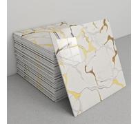 30pcs PVC Imitation Artificial Marble Tiles Sticker, Wall Panels Peel and Stick, 30cm x 30cm，Heat-Resistant Backsplash Tile, Ideal for Kitchen Bathrooms Living Rooms Bedrooms(A1)