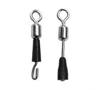 30pcs Quick Change Hook Length Link Swivels for Float Feeder Fishing with Copper Core and PVC Coating for Match and Pleasure Anglers (Small)