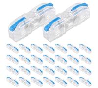 30PCS Quick Terminal Wire Connectors 600V 32A Conductor Compact Connector Electrical Wiring Terminal Lever Wire Connectors for Circuit Inline Splices(1 in 1 out,Transparent Blue)