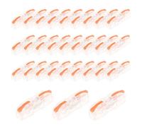 30PCS Quick Terminal Wire Connectors 600V 32A Conductor Compact Connector Electrical Wiring Terminal Lever Wire Connectors 1 in 1 Out (Transparent Orange)