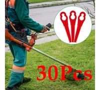 30Pcs Red Plastic Trimmer Replacement Blades, Weed Eater Grass Cutter Parts, Compatible With Grass Trimmers Garden Tools