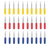 30PCS Replacement Universal Cutting Blades Set Including 10PCS 30° fine Point, 10PCS 45° Standard and 10PCS 60° deep Cut, Precision Plotter Cutting Tools Compatible with mini Cutting Blade Machines