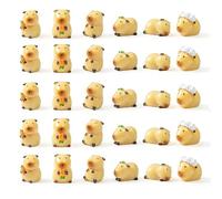 30Pcs Resin Capybara Ornament, Mini Resin Animals Figure, Whimsical Squishy Capybara Toy, Cute Capybaras Desk Decor for Dollhouses, Aquariums, Garden Decor and Tabletop Landscapes
