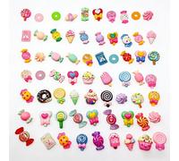 30PCS Resin Charms Mix Set - Choose Your Theme! Candy, Floral or Crystal Cartoon Series, 1-3cm Flatback Charms for Slime, Junk Journal, Phone Case Decoden, DIY Crafts & Resin Art (Candy)