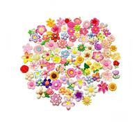 30PCS Resin Charms Mix Set - Choose Your Theme! Candy, Floral or Crystal Cartoon Series, 1-3cm Flatback Charms for Slime, Junk Journal, Phone Case Decoden, DIY Crafts & Resin Art (Floral)