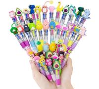 30pcs Retractable Ballpoint Pen-4 Colors Mini Multicolor Creative Soft Cartoon Pen, Retractable Ballpoint Pen School Supplies for Kids Students Homework School Office Gifts