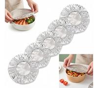 30PCS Reusable Aluminium Foil Food Covers, Elastic Stretch Fit Plate Covers Heat Insulation Fresh Keeping Bowl Lids Adjustable Microwave Safe Food Lids for Kitchen Meal Prep Picnic Takeaway (30pcs)