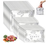 30PCS Reusable Aluminum Foil Fresh-Keeping Bags, 3 Sizes Sealed Food Storage Bags with Zip Lock, Stand-Up Foil Bags for Kitchen, Cooking, Fruit, Vegetable, Meat Storage & Freezable Use
