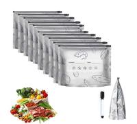 30PCS Reusable Aluminum Foil Sealable Storage Bags, 2026 New Aluminum Foil Bags with Label and Zip Lock, 3 Sizes Stand Up Foil Sealable Bags, Leakproof, for Vegetable Fruit Meat Pantry (10pcs-M)