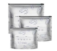 30PCS Reusable Aluminum Foil Sealable Storage Bags - Stand Up Foil Sealable Bags With Label And Zip Lock, 3 Size Leakproof Refrigerator Freezer Pantry, For Kitchen Vegetable Fruit Meat Storage