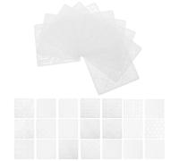 30pcs Reusable Sashiko Stencils Plastic Templates 4x4 Inch | White PET Material with Guiding Lines, Hard Hollow Design, Fits Pencils and Water-soluble Pens