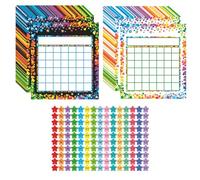 30pcs Reward Chart with 600 Pieces Star Stickers, Sticker Chart, Behaviour Charts for Children, for Classroom Student Teacher Family Using Positive Behavior Chore Rewards