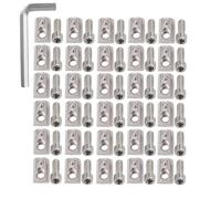 30Pcs Roll-in Spring Loaded T-Nuts M5 T-Spring Bolts with Hexagon Socket Screw Hammer Nut Fastener for T-Slot Aluminum Profile 3D Printer CNC Router 2020 Series with Hexagon Wrench