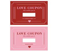 30Pcs Romantic Scratch off Cards,Scratch-Off Love Coupons Multi-Purpose Couple Scratch Off Cards DIY Expressing Love Voucher for Valentines Day Wedding