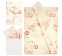 30pcs Rose Tissue Paper, 14x20 Inch Packaging Tissue Paper Gift Wrap Paper Retro Rose Tissue Paper Sheets for Gift Bag Packaging Wedding Birthday Party