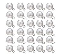 30pcs Round Sewing Pearl Buttons 20MM Plastic White Pearl Buttons with Brass Shank Decorative Button for Shirts,Dresses