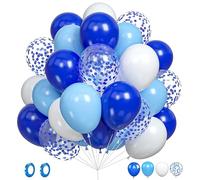 30pcs Royal Blue and White Balloons Different Sizes 12 10 Inches Royal Blue Confetti Balloons Kit for Birthday Baby Shower Graduation Wedding Party Decoration