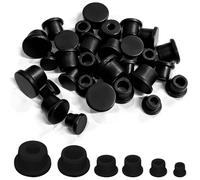 30Pcs Salt and Pepper Stoppers Plugs, 6 Sizes of Silicone Reusable Plugs, Flexible Replacement Bottle Stoppers for a Secure Seal on Various Containers Black(8/9.5/11.5/12.5/13.5/15 mm)
