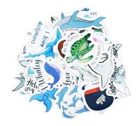 30Pcs Sea Life Stickers, Marine Organism Stickers, Vinyl Deep Sea Creatures Sticker, Shark Whale Turtles for Album,Travel Journal, Scrapbooking