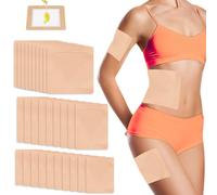 30Pcs Self-Adhesive Castor Oil Patches, 3 Sizes Highly Absorbent Castor Oil Packs, Disposable Patches No Wash, Waterproof, Anti-Seepage (Skin Tone)