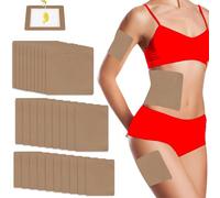 30Pcs Self-Adhesive Castor Oil Patches, 3 Sizes Highly Absorbent Castor Oil Packs, Disposable Patches No Wash, Waterproof, Anti-Seepage (Coffee)