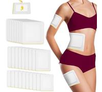 30Pcs Self-Adhesive Castor Oil Patches, 3 Sizes Highly Absorbent Castor Oil Packs, Disposable Patches No Wash, Waterproof, Anti-Seepage (White)