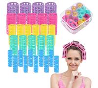 30Pcs Self Grip Hair Curlers Set - 5 Sizes, No Hair Damage, Medium & Long Hair Rollers for Volume & Curls (1.5/2.5/3/3.5 CM)