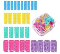 30Pcs Self Grip Hair Rollers Set - 5 Sizes, No Hair Damage, Large Rollers for Volume, Snap On, Sleep in for Long, Medium and Short Hair