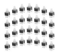 30pcs Self Locking Push Button Switch White Cap Mini 6 Pin Pcb Mount