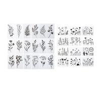 30pcs/Set Reusable Flower Painting Stencils Templates Tools Craft Drawing Journal Notebook Scrapbooking Stationery Painting Templates for Adults