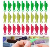 30PCS Sewing Machine Needle Threader Automatic Sewing Needle Threader Plastic and Metal Needle Threaders for Sewing Machines Fish Mouth Type Quick Sewing Accessories(10 Green 10 Pink 10 Yellow)