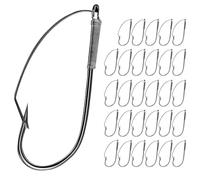 30Pcs Sharply Weedless Fishings Hook Wackys Rigs Long Neck Replacement for Freshwater and Saltwater Wackys Rig AntiHanging Bottom Mouthguard Fishes for Worm Baits Baits