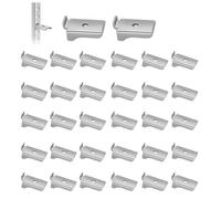 30pcs Shelf Clips,Adjustable Steel Pilaster Shelf Clip Support,for Shelf Pilaters Adjustable Shelving System DIY Cabinet Bookshelf Sheving,Plug-and-Play, Easy to Adjust, no Tools Required