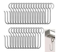 30PCS Shower Curtain Hooks - Rust Prevention, Simple to Install for Glider Rail Track, Smooth Surface - Hooks for Door, Window, Bathroom Curtains