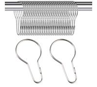 30PCS Shower Curtain Rings, Curtain Hangers Hanging Shower Clips,Stainless Steel Metal Rust Proof Decorative Hooks Loop for Bedroom Bathroom Kitchen Curtain Rods