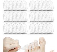 30Pcs Silicone Anti-Friction Toe Protector Women, Breathable Toe Covers Sleeves Toe Protectors Caps Little Big Pinky Toe Protector for Men Women, Toe Guards for Feet Calluses Ingrown Toenails(Clear)