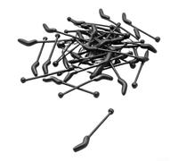 30pcs Silicone Hook Sleeves for Carp Fishing, Ready D-Rig Aligner Accessories with Non-Slip Grip, 3.3cm and 3.6cm, Black(small+swivel)