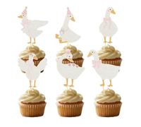 30pcs Silly Goose Cupcake Toppers, Cute Cake Topper Silly Goose Baby Shower Decorations Cupcake Picks Birthday Party Supplies for Boys Girls Cake Decorations