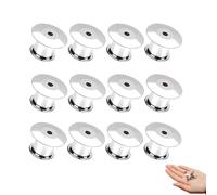 30pcs Silver Locking Pin Backs, Metal Pin Locks Replacement for Jewelry Brooches Badge Name Tags Crafts DIY